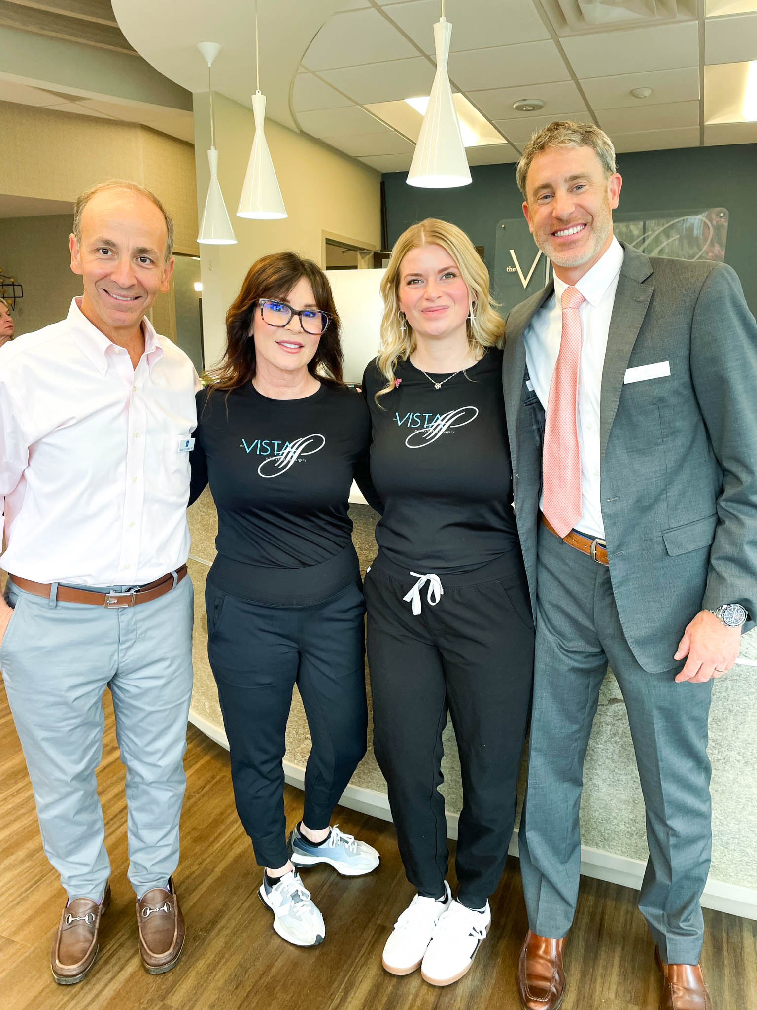 Dr. Schneider, Gina, LME, Kinsley, LME, and Dr. Lawson at the 2025 silent auction fundraiser